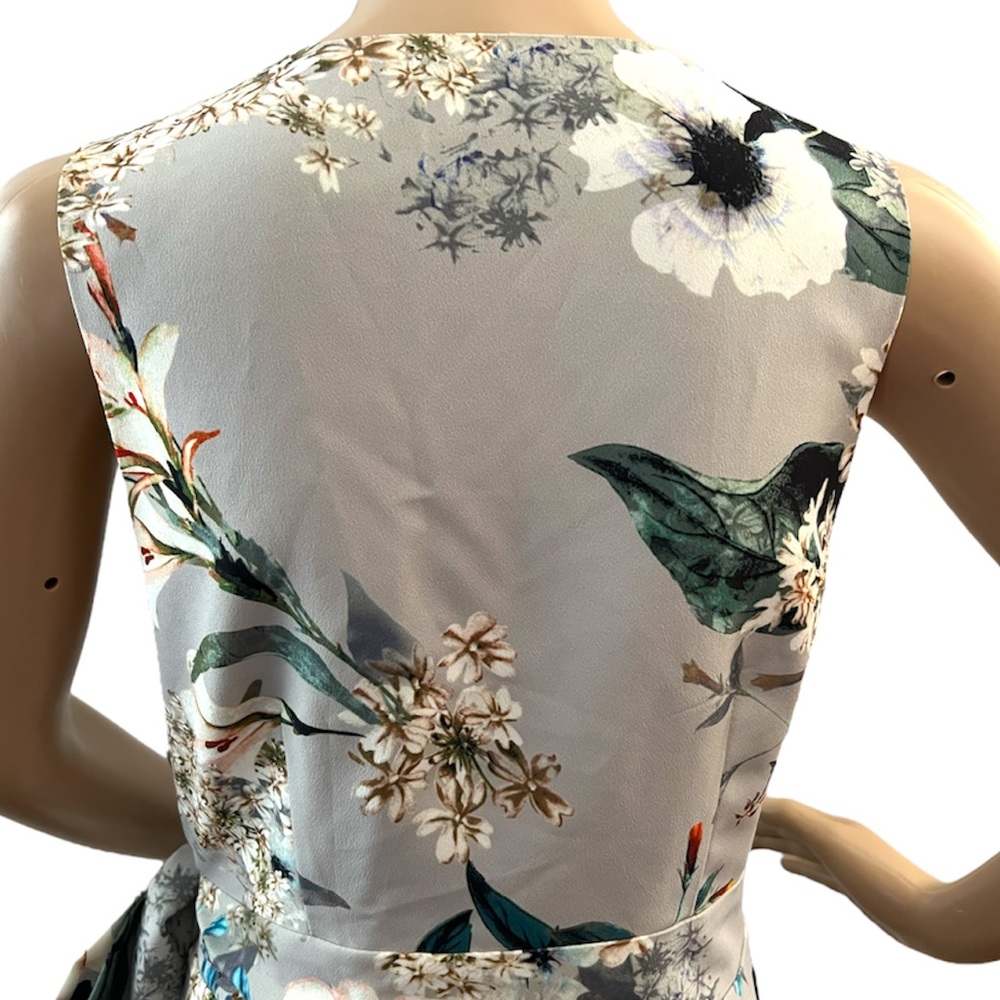A.B.S. COLLECTION | BLUE FLORAL FUAX WRAP DRESS - Picture 3 of 12
